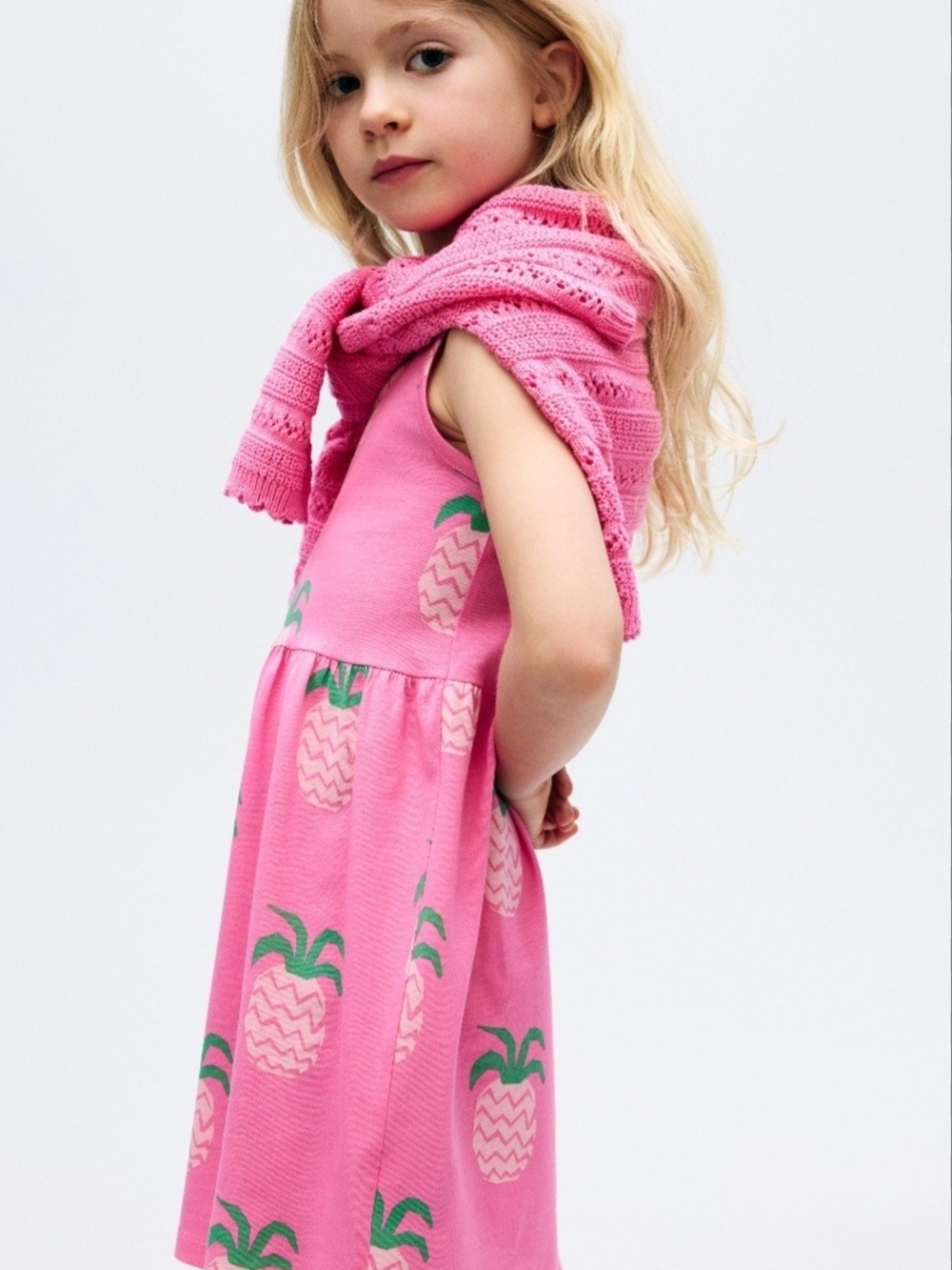 H&M Pink Top with Pineapples Size 8-10 Youth